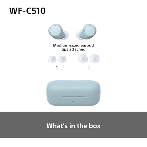 Sony WF-C510 Truly Wireless Earbuds – Small, Light, Bluetooth In Ear Headphones with Multipoint Connection, Ambient Sound, IPX4 Rating, Spotify Tap, Quick Charge, 22 HR Battery, iOS & Android - White