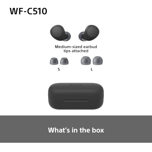 Sony WF-C510 Truly Wireless Earbuds – Small, Light, Bluetooth In Ear Headphones with Multipoint Connection, Ambient Sound, IPX4 Rating, Spotify Tap, Quick Charge, 22 HR Battery, iOS & Android - White