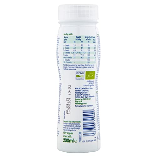 HiPP Organic 1 First Milk Ready To Feed 200ml (pack of 6)
