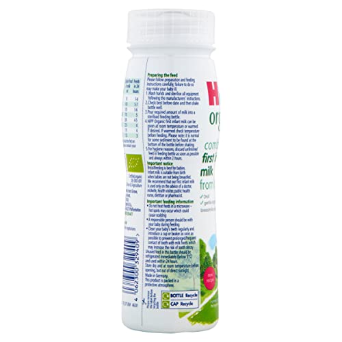 HiPP Organic 1 First Milk Ready To Feed 200ml (pack of 6)