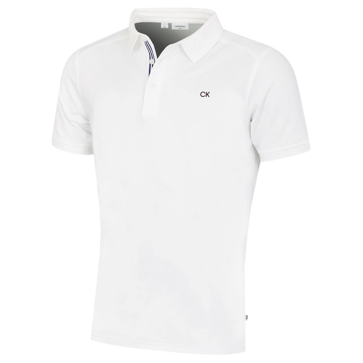Calvin Klein Mens 2025 Campus 3 Button Ribbed Collar Golf Polo Shirt