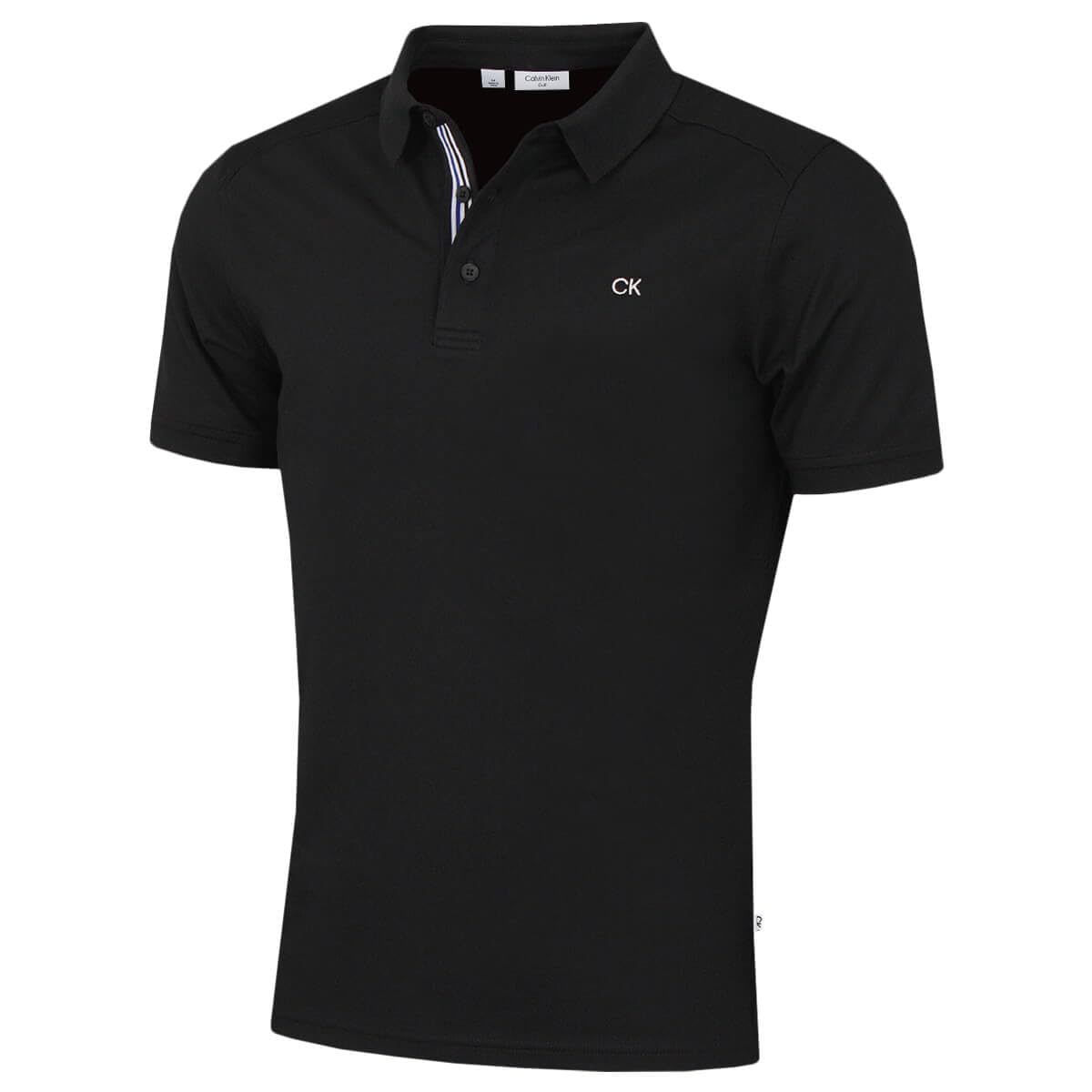 Calvin Klein Mens 2025 Campus 3 Button Ribbed Collar Golf Polo Shirt
