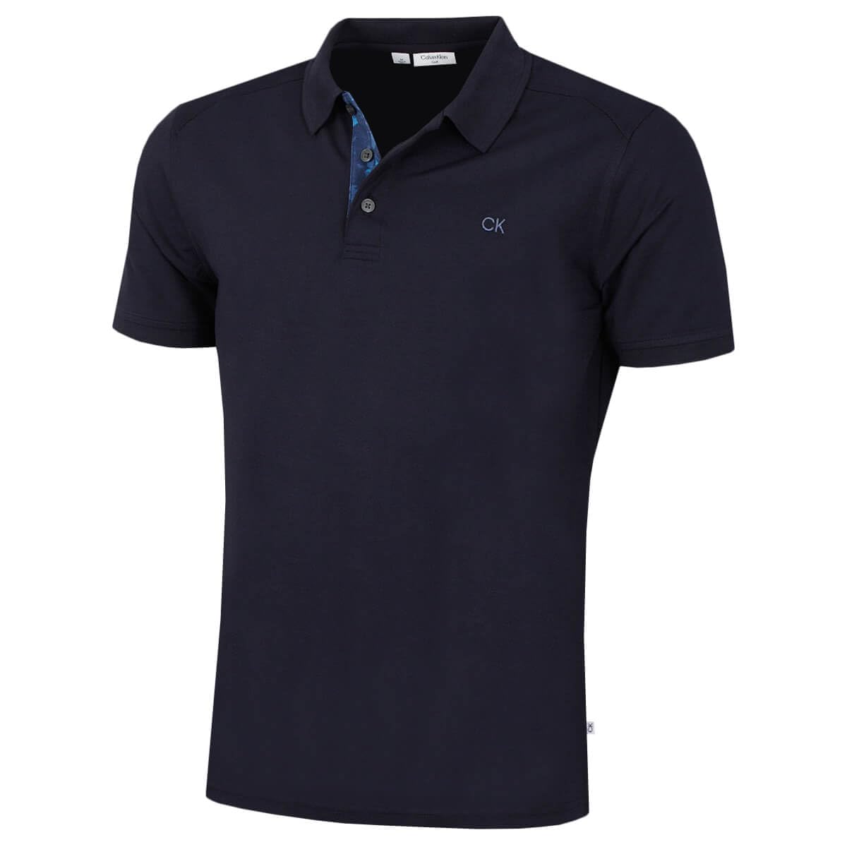 Calvin Klein Mens 2025 Campus 3 Button Ribbed Collar Golf Polo Shirt