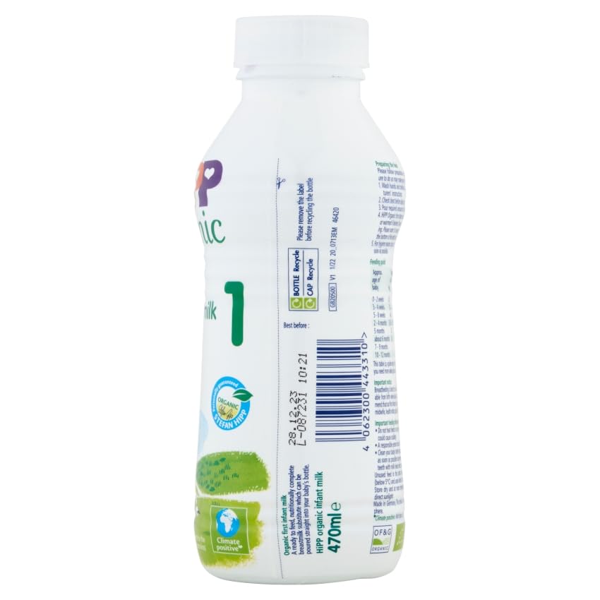 HiPP Organic 1 First Milk Ready To Feed 200ml (pack of 6)