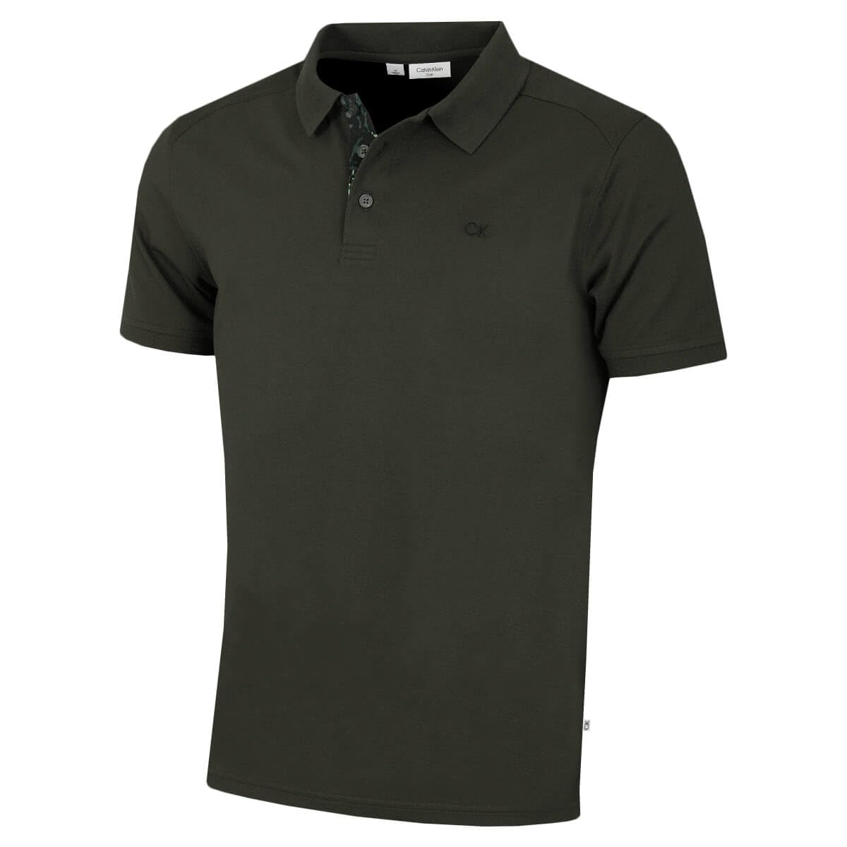 Calvin Klein Mens 2025 Campus 3 Button Ribbed Collar Golf Polo Shirt