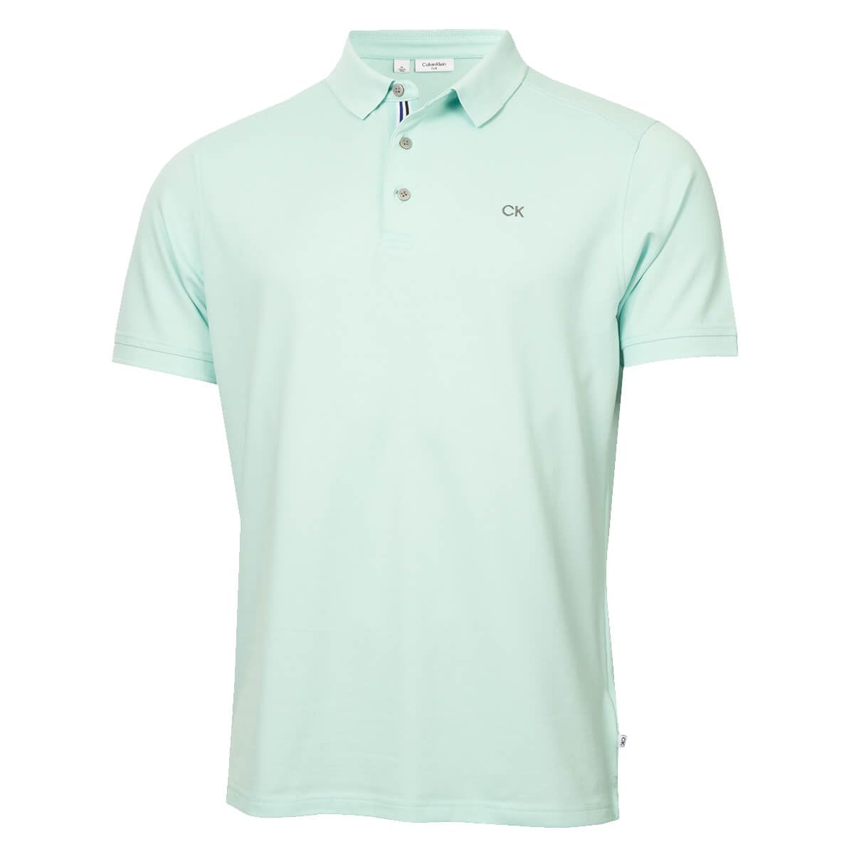 Calvin Klein Mens 2025 Campus 3 Button Ribbed Collar Golf Polo Shirt