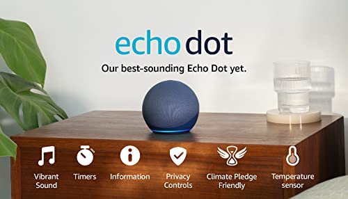Certified Refurbished Echo Dot (5th generation, 2022 release) smart Bluetooth speaker with Alexa | Deep Sea Blue