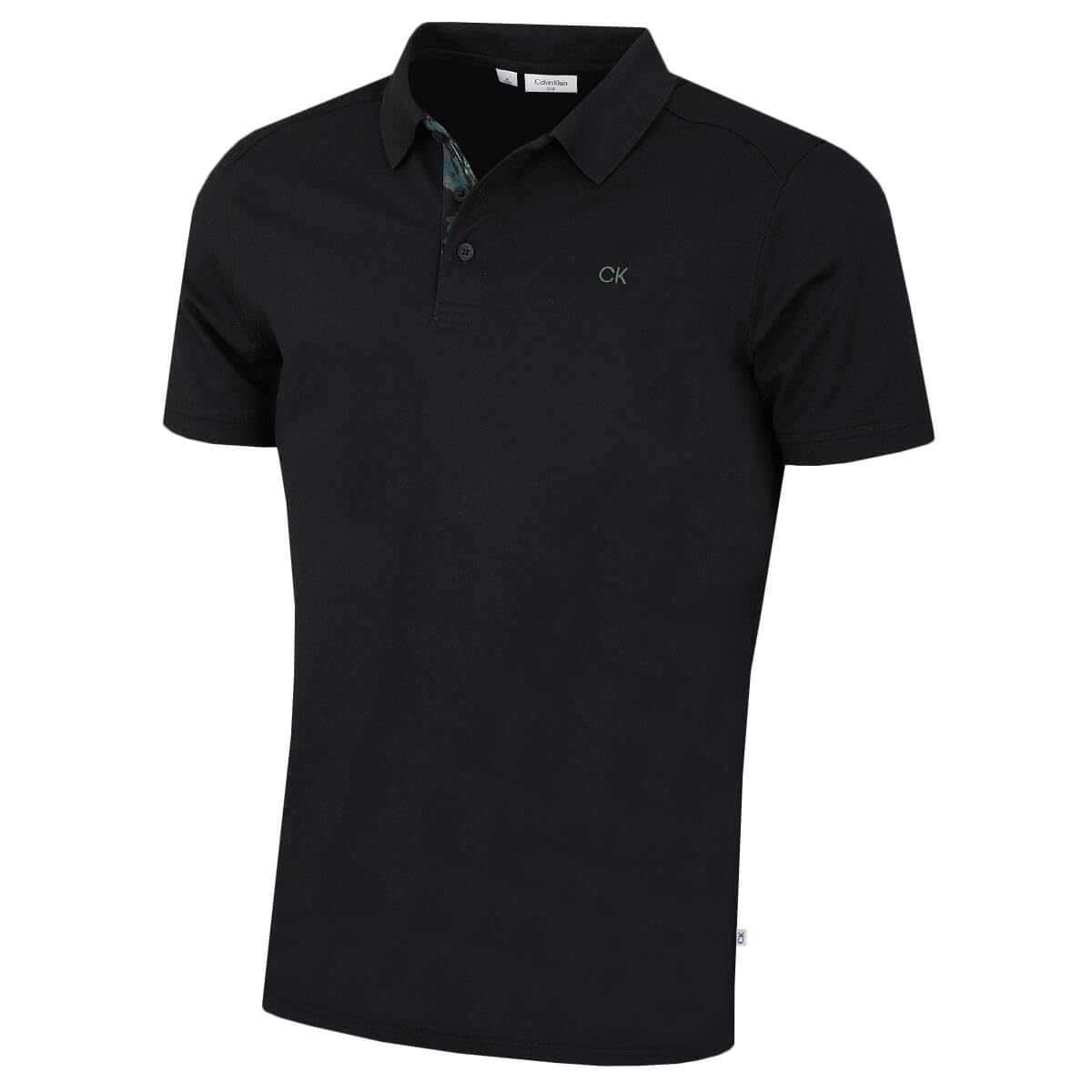 Calvin Klein Mens 2025 Campus 3 Button Ribbed Collar Golf Polo Shirt