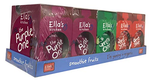 Ella's Kitchen Organic Fruit Smoothie Assortment, Pack of 25 Pouches (10 x Red, 10 x Purple, 5 x Green)