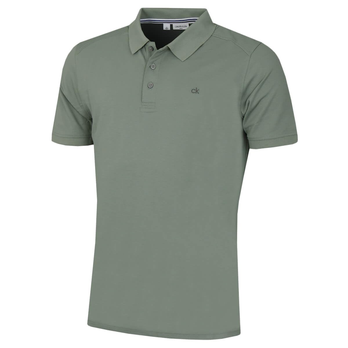 Calvin Klein Mens 2025 Campus 3 Button Ribbed Collar Golf Polo Shirt