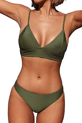 CUPSHE Women's Bikini Set Sexy Lace Up Triangle Bikini Two Piece