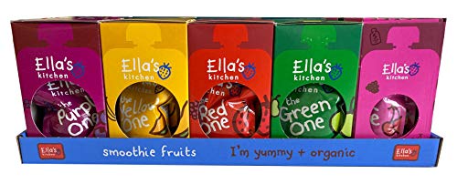 Ella's Kitchen Organic Fruit Smoothie Assortment, Pack of 25 Pouches (10 x Red, 10 x Purple, 5 x Green)