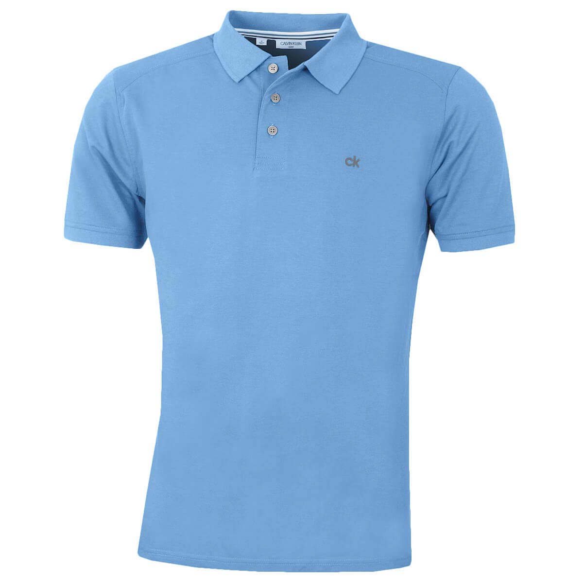 Calvin Klein Mens 2025 Campus 3 Button Ribbed Collar Golf Polo Shirt
