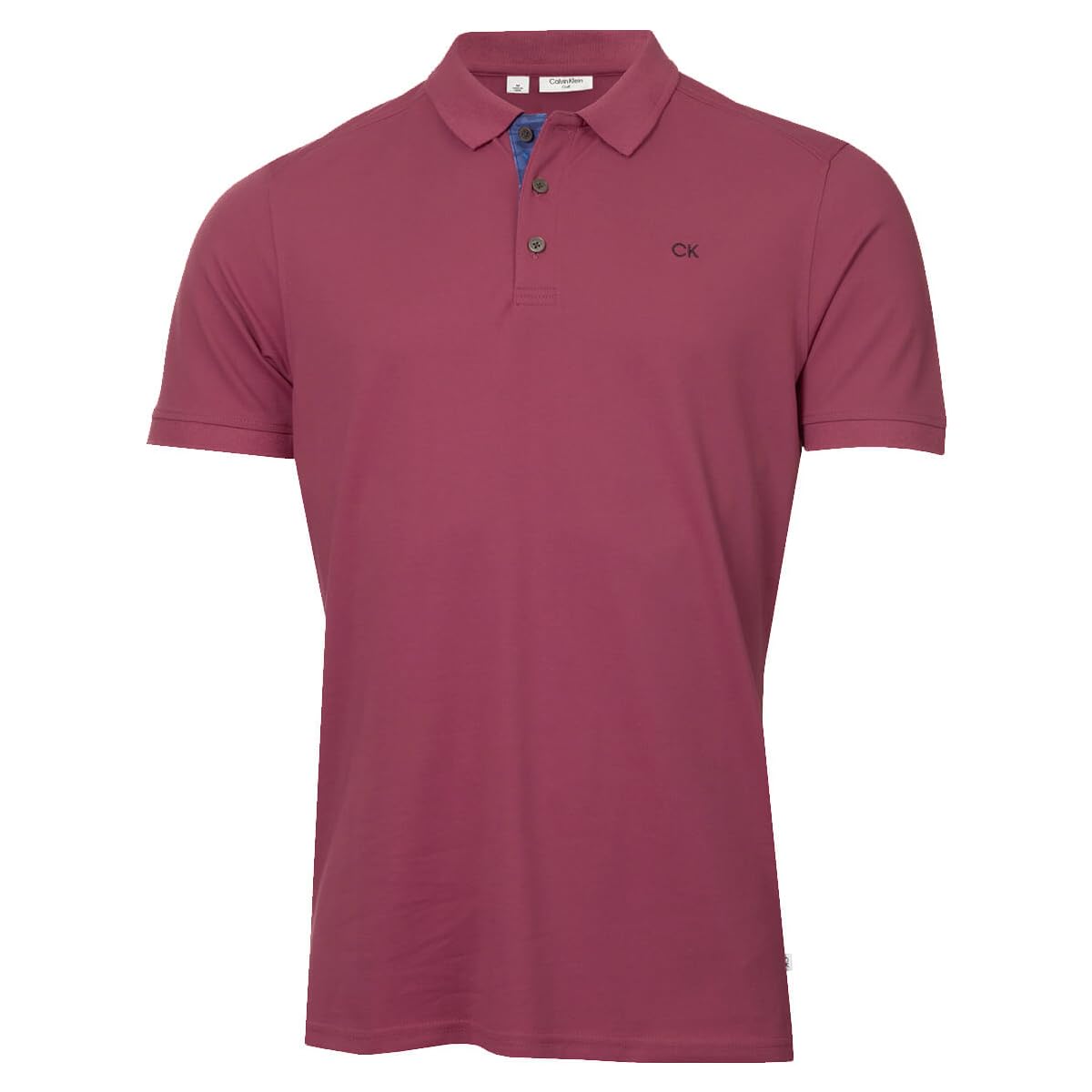 Calvin Klein Mens 2025 Campus 3 Button Ribbed Collar Golf Polo Shirt