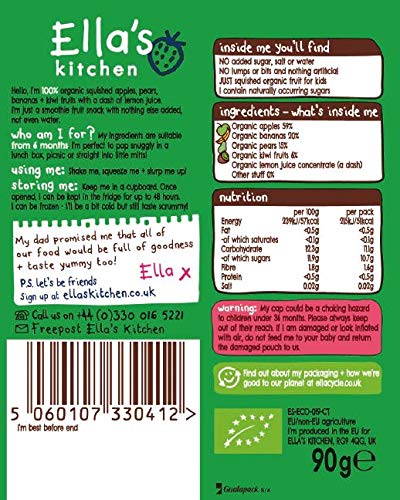 Ella's Kitchen Organic Fruit Smoothie Assortment, Pack of 25 Pouches (10 x Red, 10 x Purple, 5 x Green)