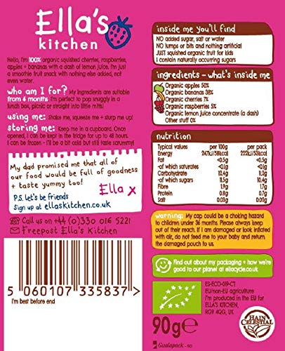 Ella's Kitchen Organic Fruit Smoothie Assortment, Pack of 25 Pouches (10 x Red, 10 x Purple, 5 x Green)
