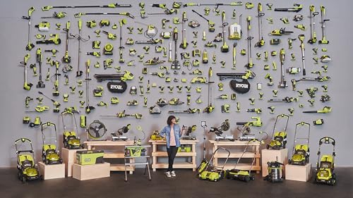 Ryobi 18V ONE+ Cordless Lawnmower and Grass Trimmer Kit (1 x 4.0Ah), Green