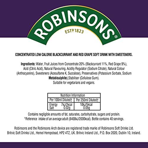 Robinsons Double Strength Orange No Added Sugar Squash 1.75L
