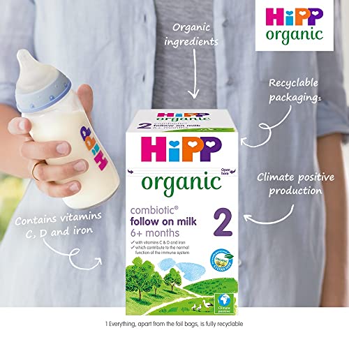 HiPP Organic 2 Follow on Baby Milk Powder Formula, From 6 Months, 800g (Pack of 4)