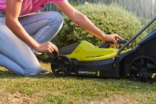 Ryobi 18V ONE+ Cordless Lawnmower and Grass Trimmer Kit (1 x 4.0Ah), Green