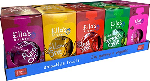 Ella's Kitchen Organic Fruit Smoothie Assortment, Pack of 25 Pouches (10 x Red, 10 x Purple, 5 x Green)