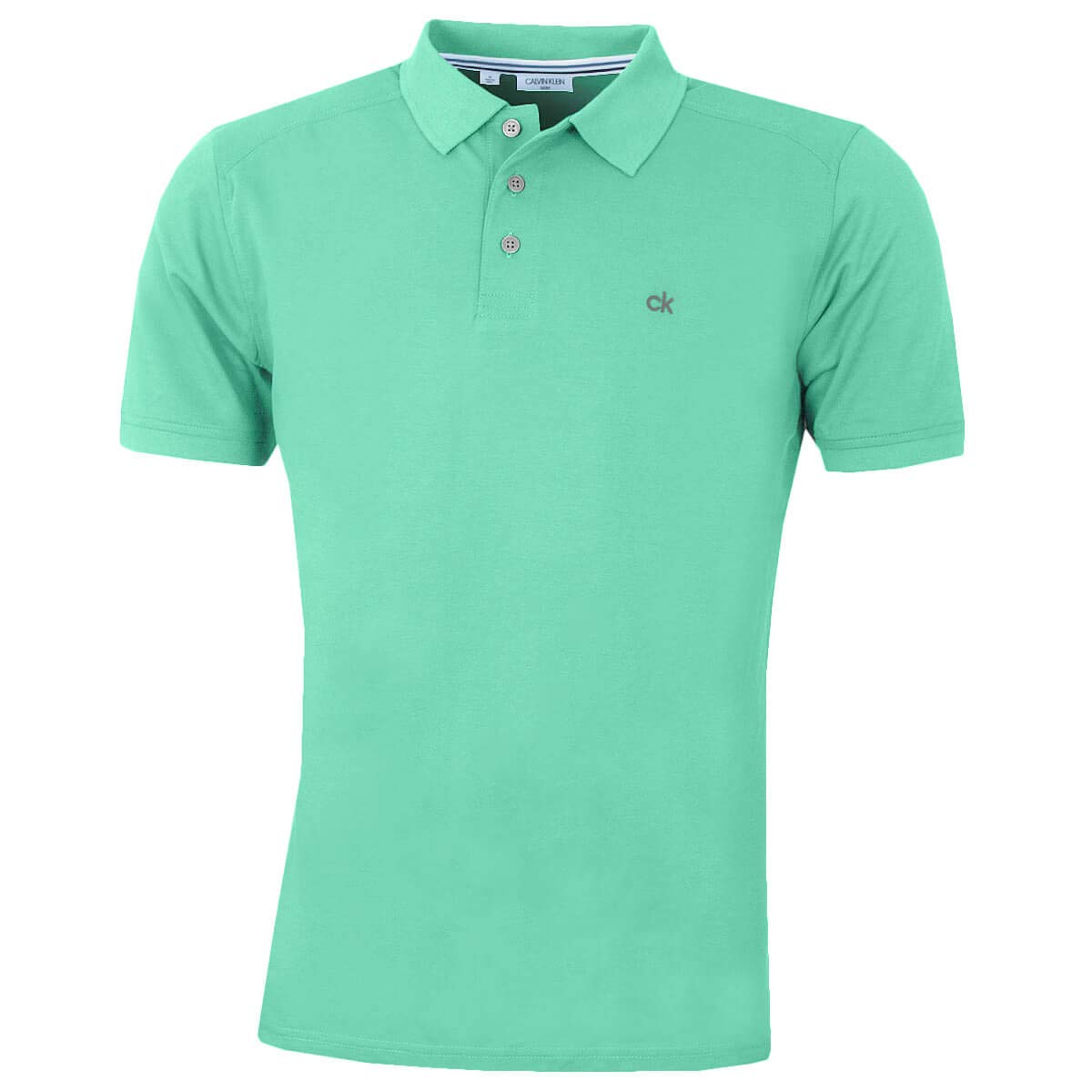 Calvin Klein Mens 2025 Campus 3 Button Ribbed Collar Golf Polo Shirt