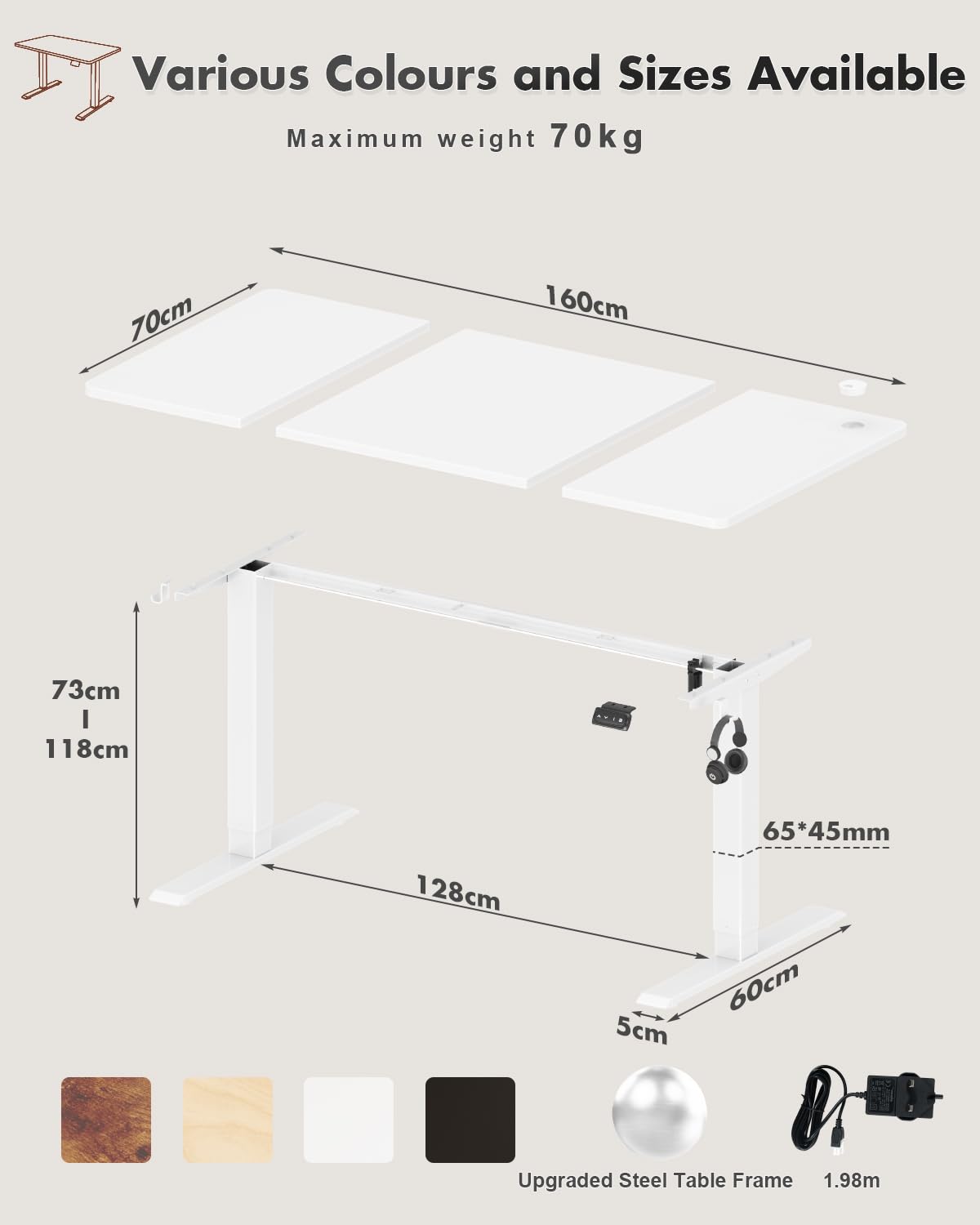 Devoko Electric Standing Desk 120x60cm
