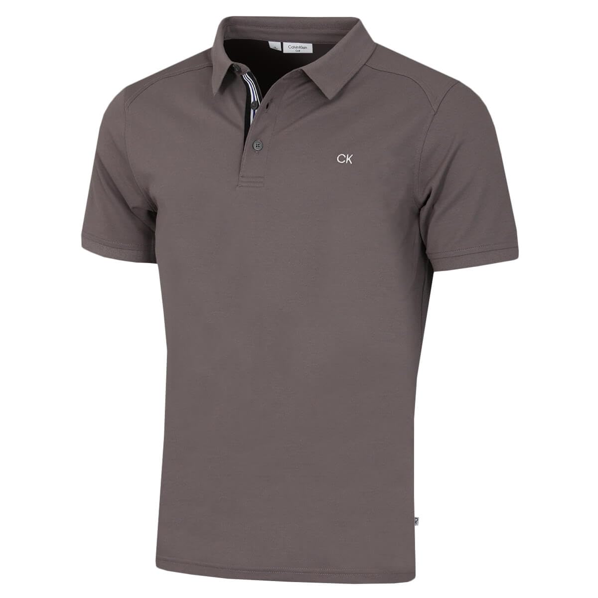Calvin Klein Mens 2025 Campus 3 Button Ribbed Collar Golf Polo Shirt