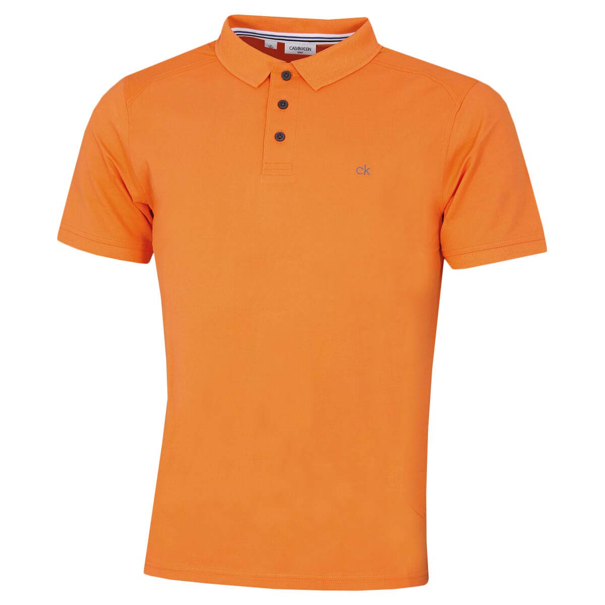 Calvin Klein Mens 2025 Campus 3 Button Ribbed Collar Golf Polo Shirt