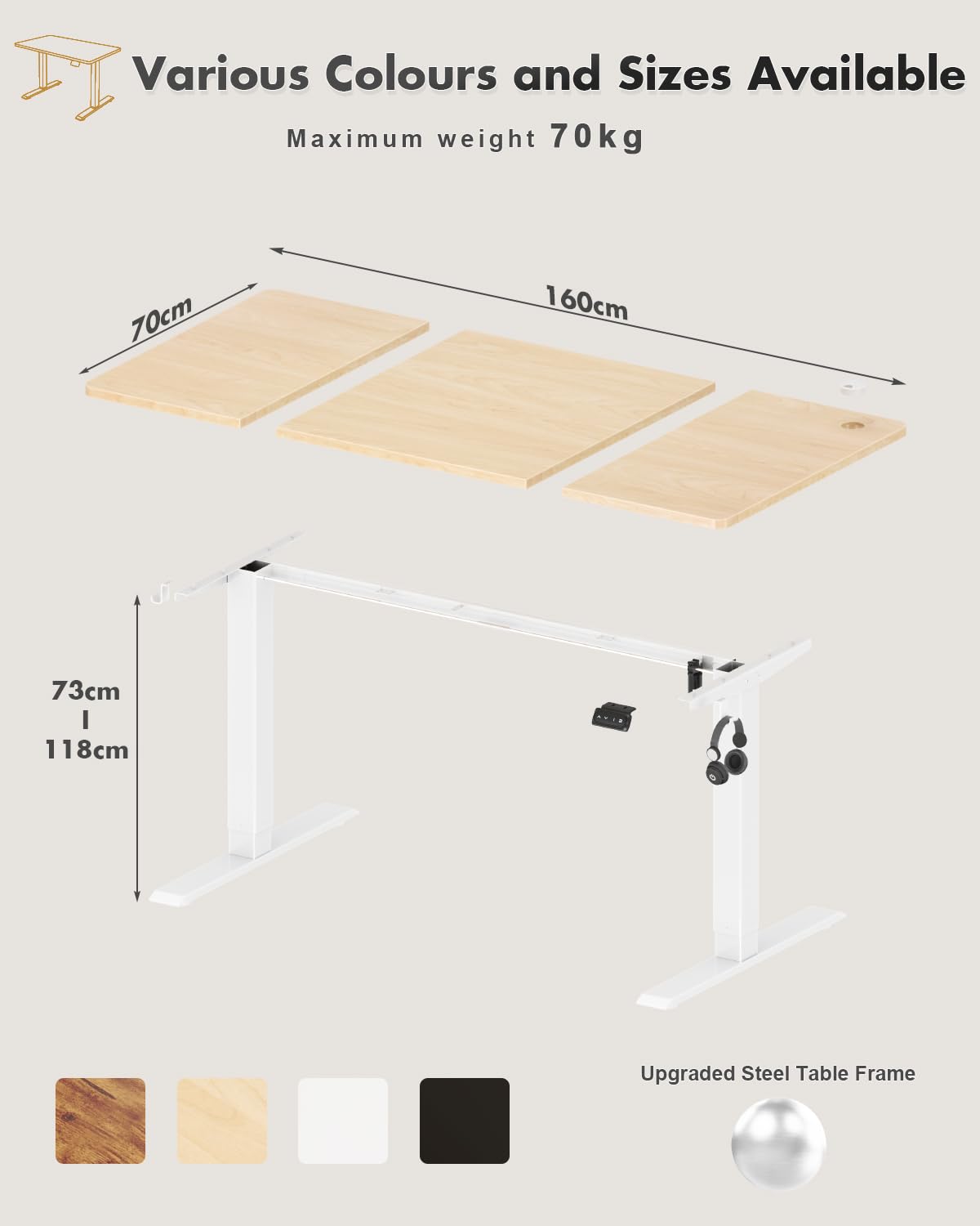 Devoko Electric Standing Desk 120x60cm