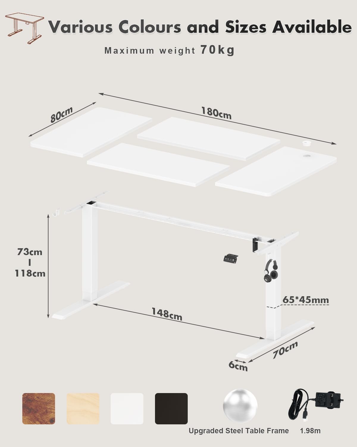 Devoko Electric Standing Desk 120x60cm