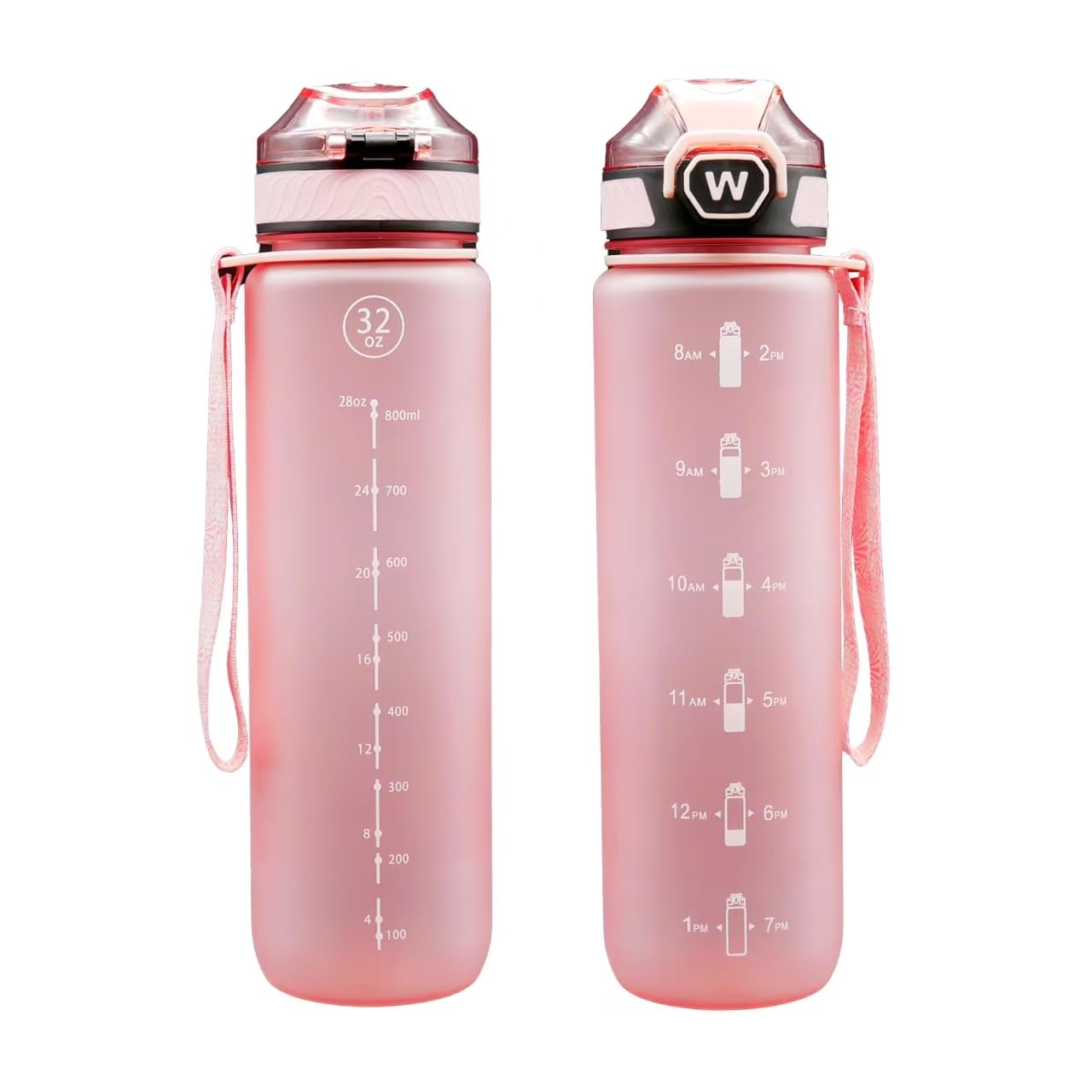 EYQ Water Bottle 1L / 500ML, 16oz / 32oz Leak-Proof Motivational Sports Drinks Bottle with Time Marker, Tritan BPA-Free, Drinking Waterbottles for Fitness, School, Gym, Outdoor Sports