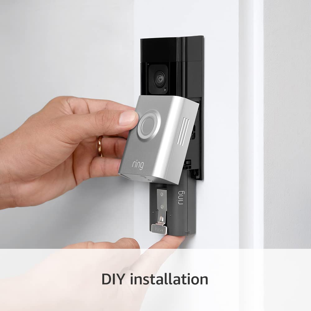 Certified Refurbished Ring Battery Video Doorbell Plus by Amazon|Wireless Video Doorbell Camera with 1536p HD Video,Head-To-Toe View,Colour Night Vision,Wi-Fi,DIY|30-day free trial of Ring Home