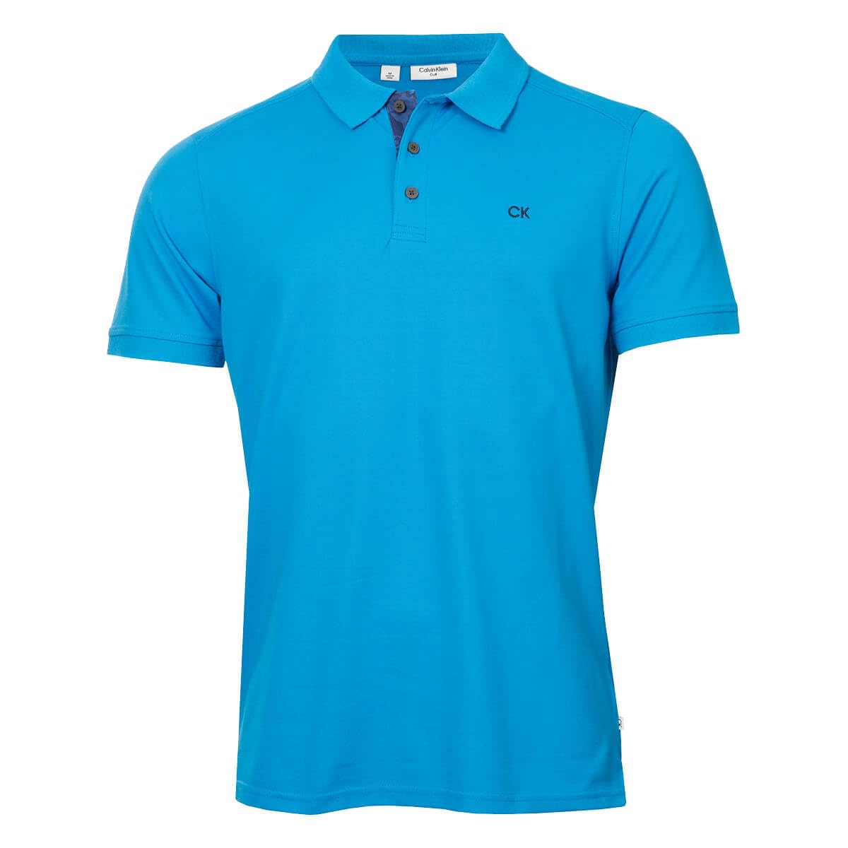 Calvin Klein Mens 2025 Campus 3 Button Ribbed Collar Golf Polo Shirt