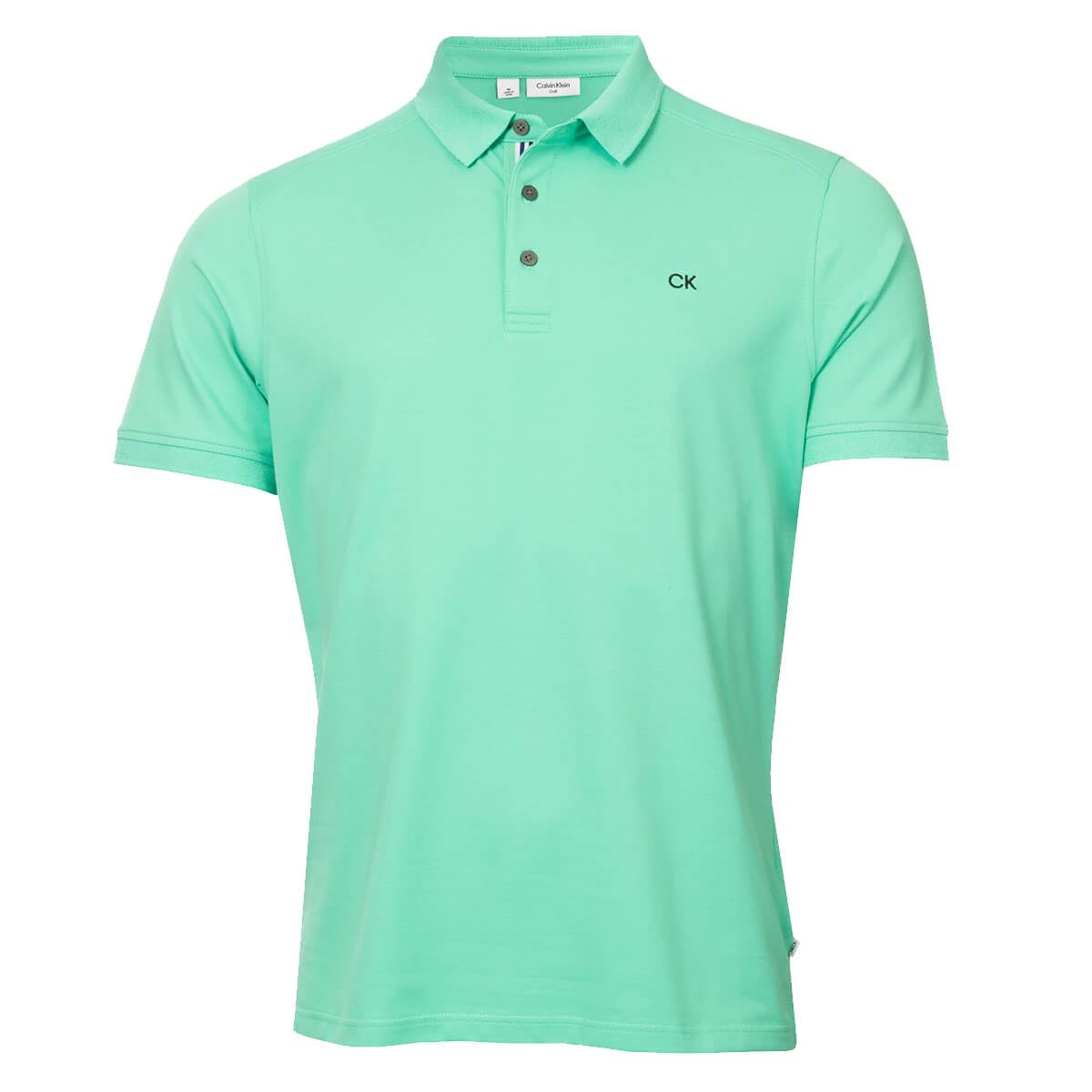 Calvin Klein Mens 2025 Campus 3 Button Ribbed Collar Golf Polo Shirt