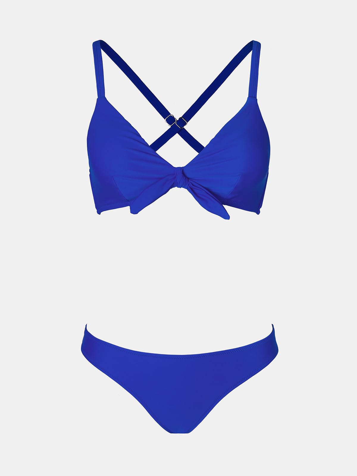 CUPSHE Women's Bikini Sets V Neck Knot Bunny Tie Low Waisted
