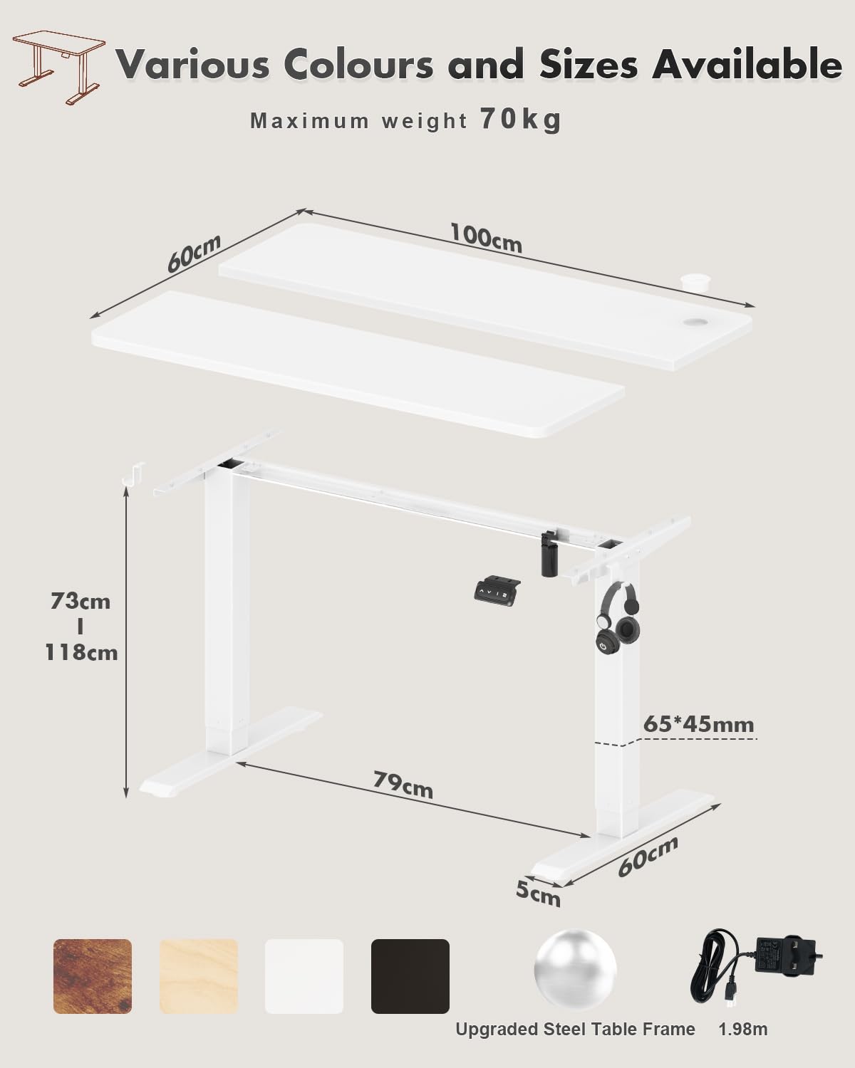 Devoko Electric Standing Desk 120x60cm