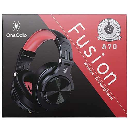 OneOdio A70 Bluetooth Headphones Over Ear, 72 Hrs Playtime, Monitor Level Stereo Sound Quality, Foldable Wireless&Wired DJ Headphone, Professional Studio Headphones for DJ/TV/PC/Phone