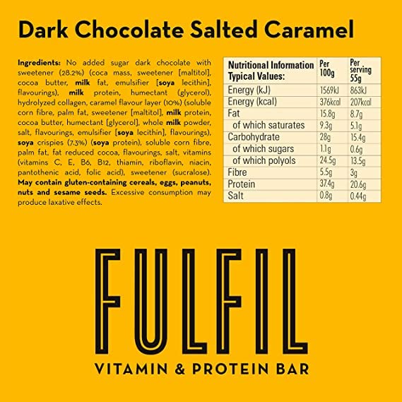 FULFIL Vitamin and Protein Bars (15 x 55 g Bars)