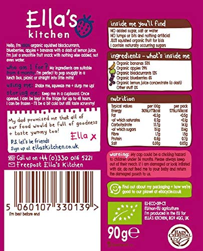Ella's Kitchen Organic Fruit Smoothie Assortment, Pack of 25 Pouches (10 x Red, 10 x Purple, 5 x Green)