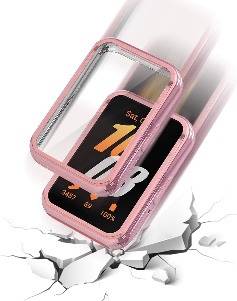 Simpeak 5-Pack Screen Protector Case Compatible with Samsung Galaxy Fit 3, TPU Soft Screen Protector Bumper Cover Replacement for Galaxy Fit 3, Transparent+Rose+Silver+Black+Rosegold