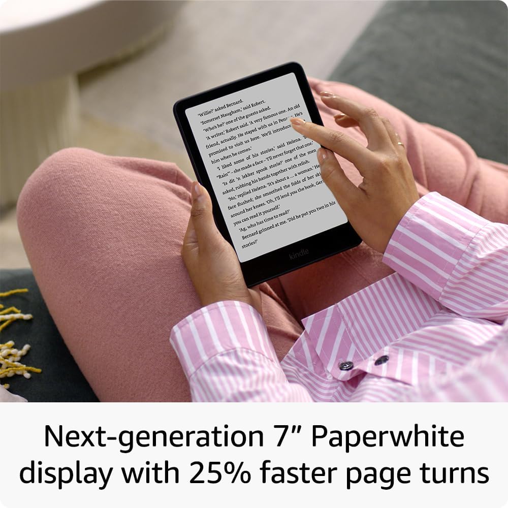 All-new Amazon Kindle Paperwhite Signature Edition (32 GB) – Our fastest Kindle with an auto-adjusting front light, wireless charging and weeks of battery life – Metallic Black + Kindle Unlimited