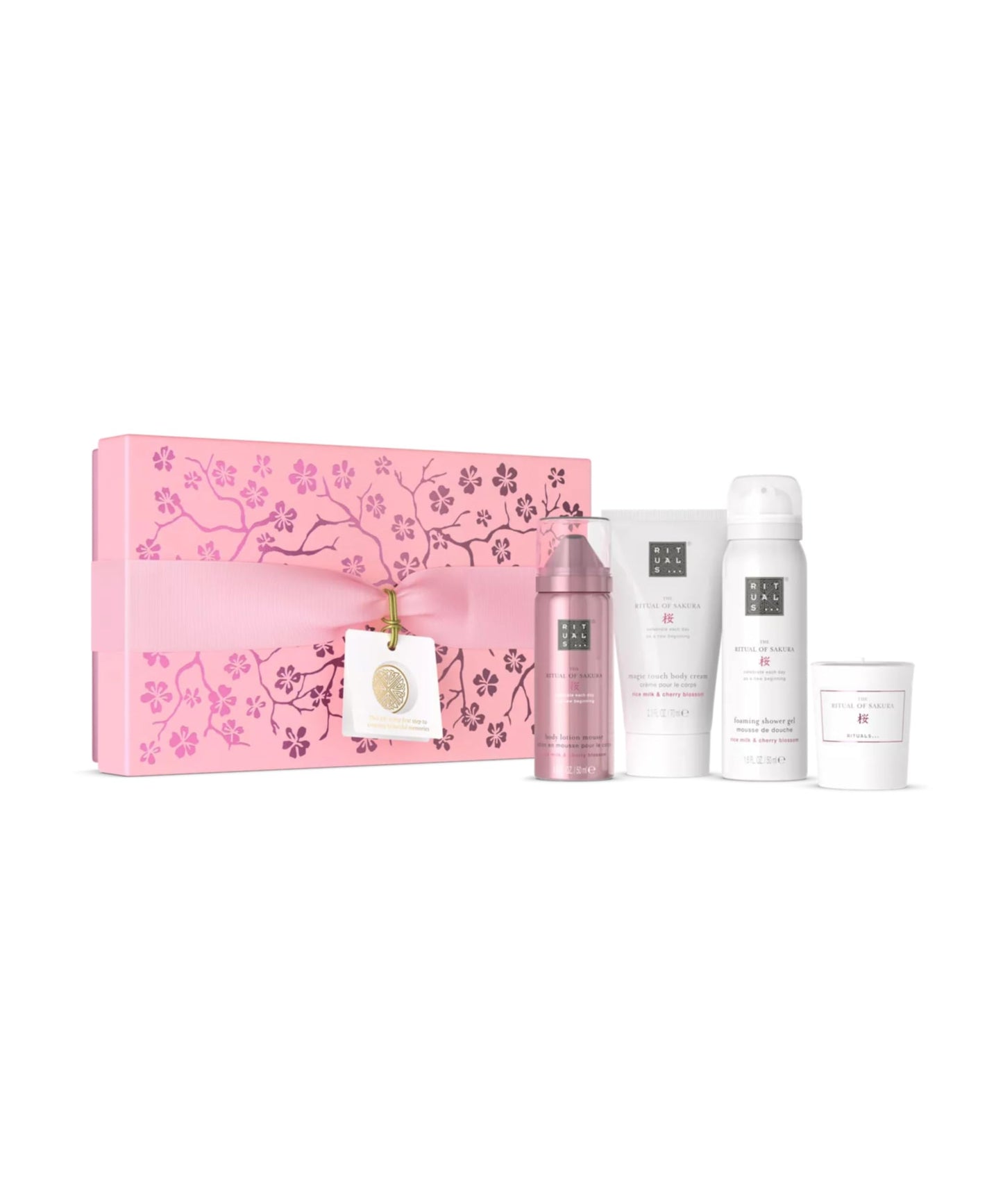 RITUALS Gift Set The Ritual of Sakura Small - Home and Skincare Products Enriched with Cherry Blossom and Rice Milk - Bath Gift Box with Renewing Properties
