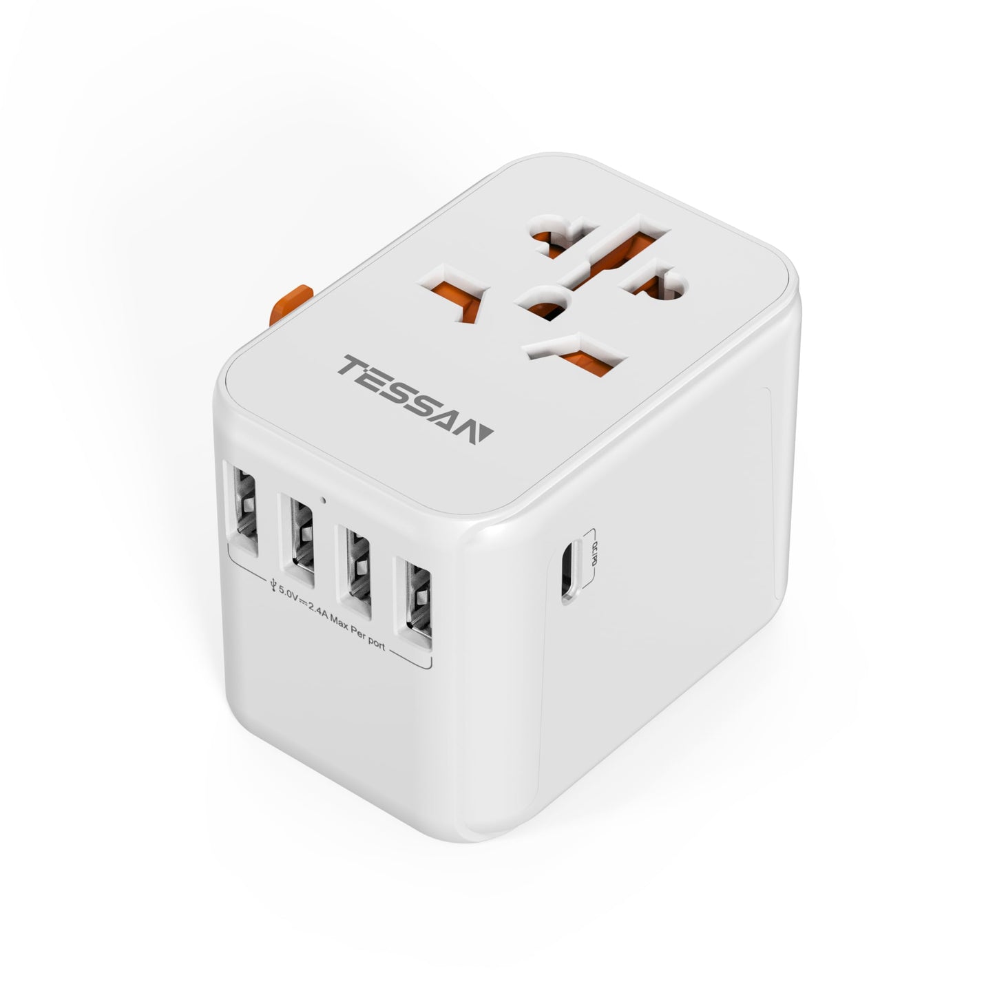 TESSAN Universal Travel Adapter Worldwide with 2 USB C and 2 USB A Ports