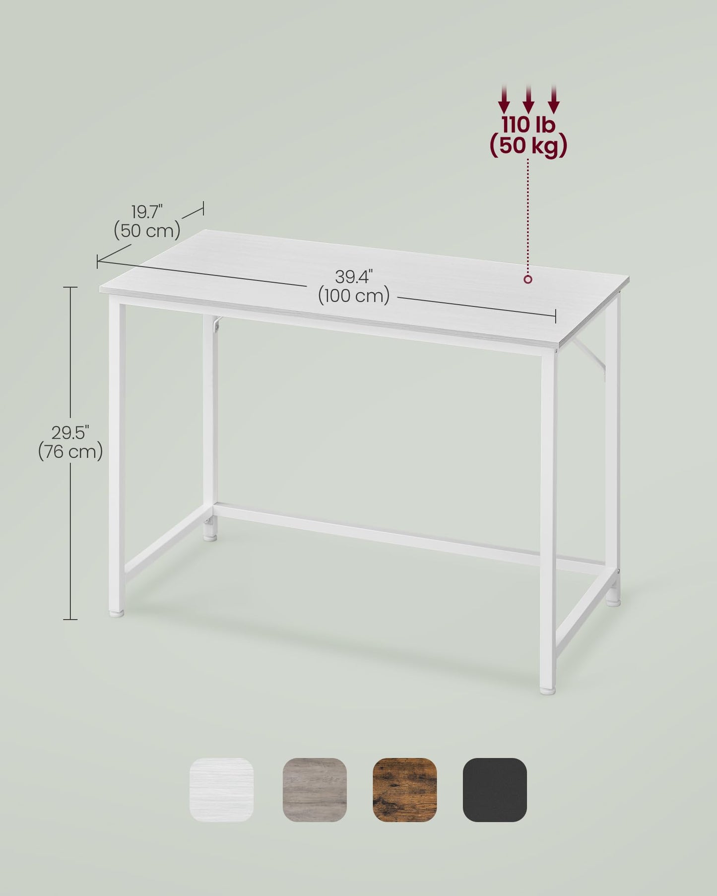 VASAGLE Computer Desk, Writing Desk, Small Office Table