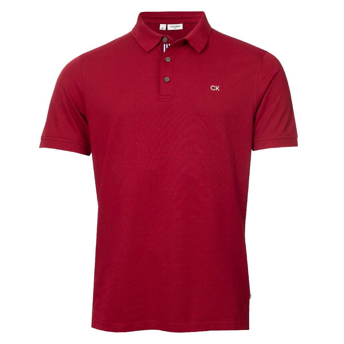 Calvin Klein Mens 2025 Campus 3 Button Ribbed Collar Golf Polo Shirt