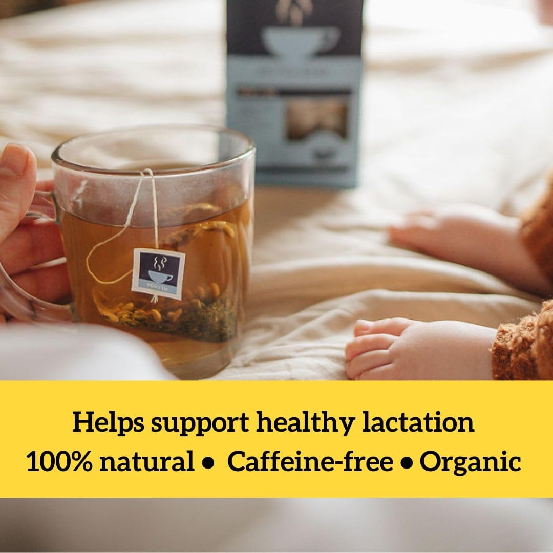 HOTTEA MAMA | Milk’s Up | Breastfeeding & Lactation Support Tea | Organic Fenugreek & Fennel | Caffeine-Free | Herbal Tea | 14 Whole Leaf Biodegradable Bags - Makes 28 Cups