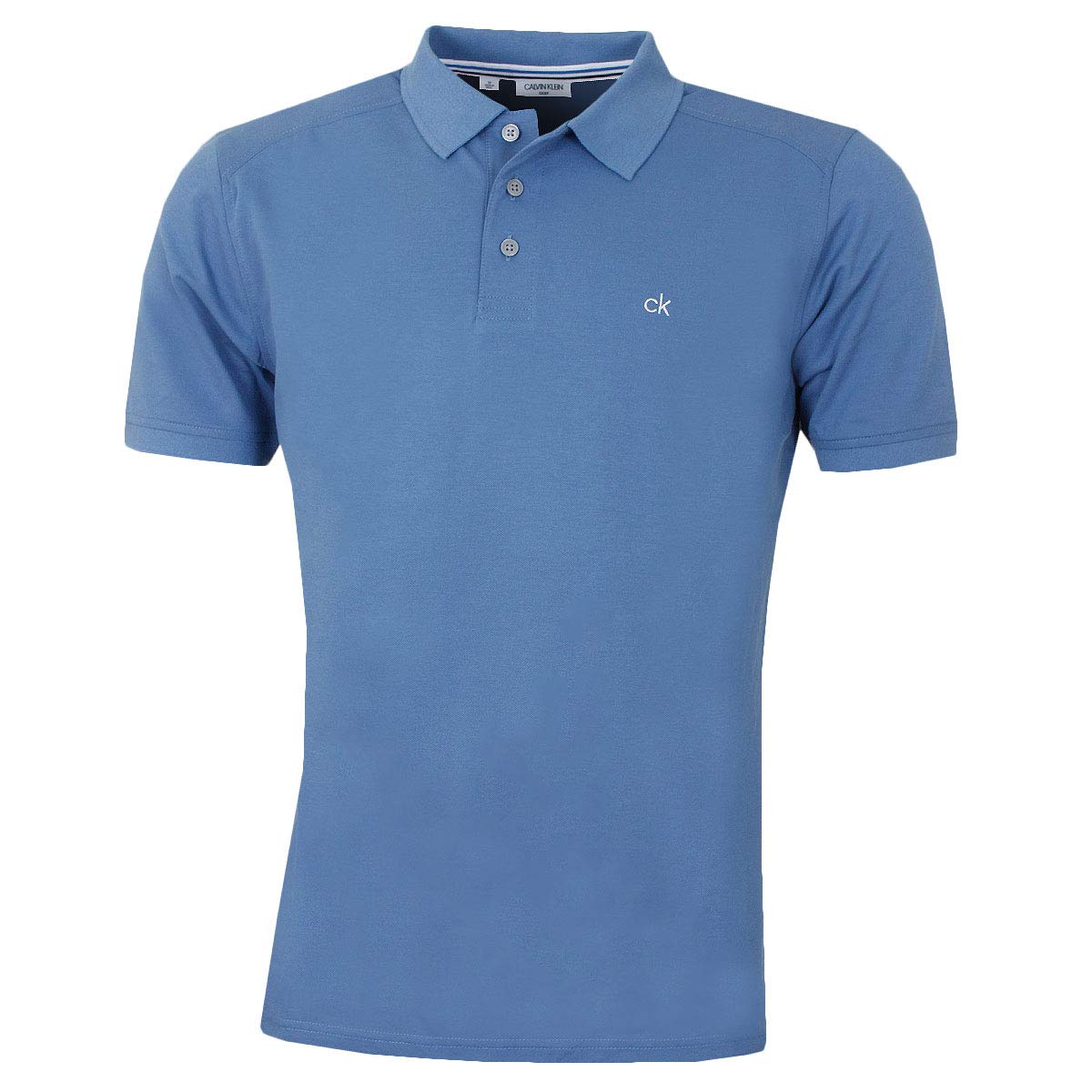 Calvin Klein Mens 2025 Campus 3 Button Ribbed Collar Golf Polo Shirt