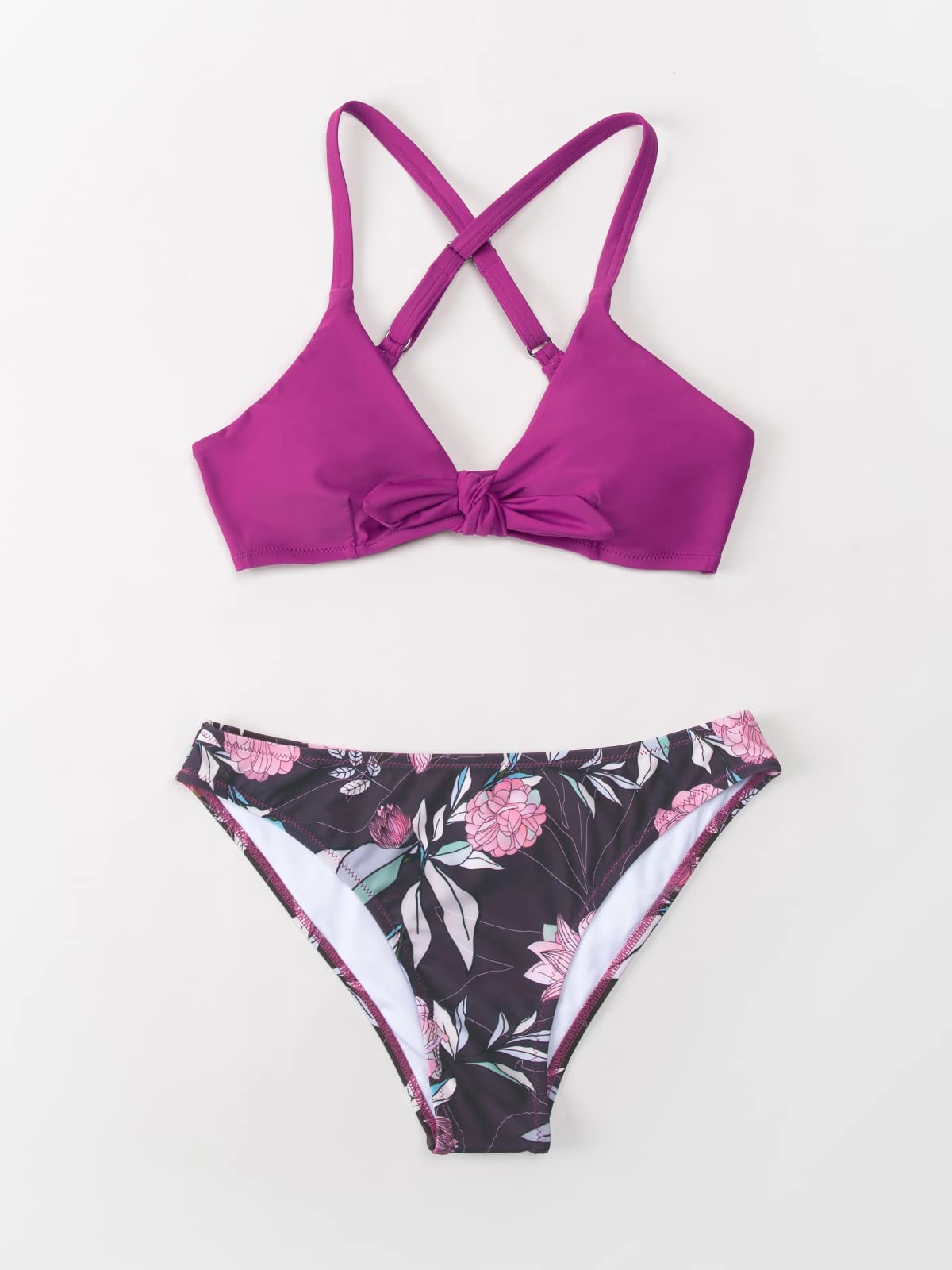CUPSHE Women's Bikini Sets V Neck Knot Bunny Tie Low Waisted