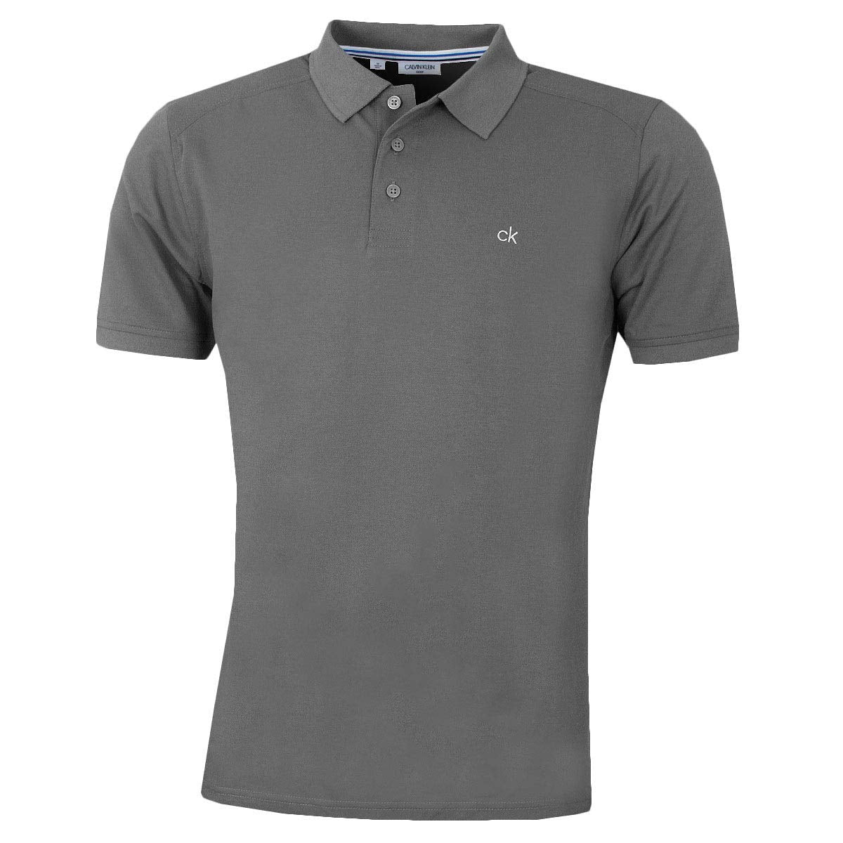Calvin Klein Mens 2025 Campus 3 Button Ribbed Collar Golf Polo Shirt